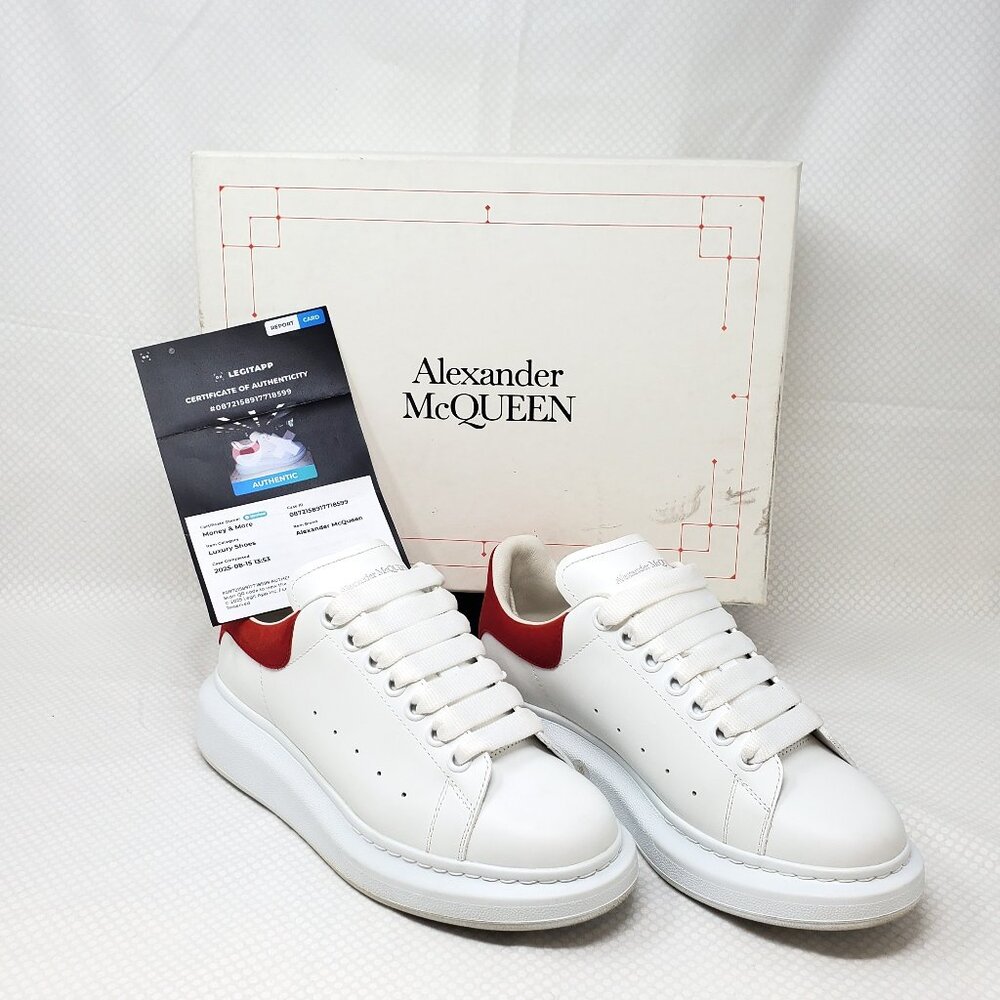 Alexander McQueen Oversized Sneaker - Size 38C - White/Lust Red - 553770WHGP7